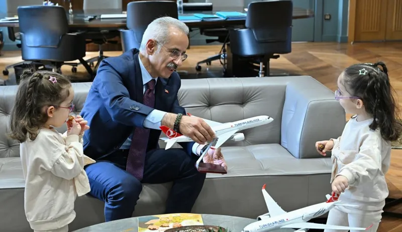 Uçak Meraklısı İkizler Erva ve Zümra Bakanlıkta Ağırlandı