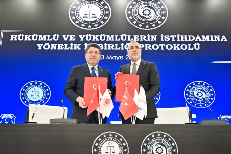 ADALET BAKANLIĞI İLE ÇALIŞMA VE SOSYAL GÜVENLİK BAKANLIĞI ARASINDA HÜKÜMLÜ VE YÜKÜMLÜLERİN İSTİHDAMINA YÖNELİK PROTOKOL İMZALANDI